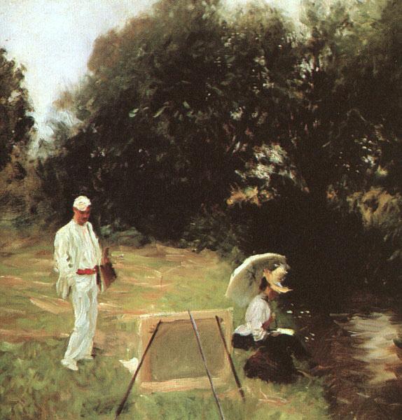 John Singer Sargent Dennis Miller Bunker Painting at Calcot Sweden oil painting art